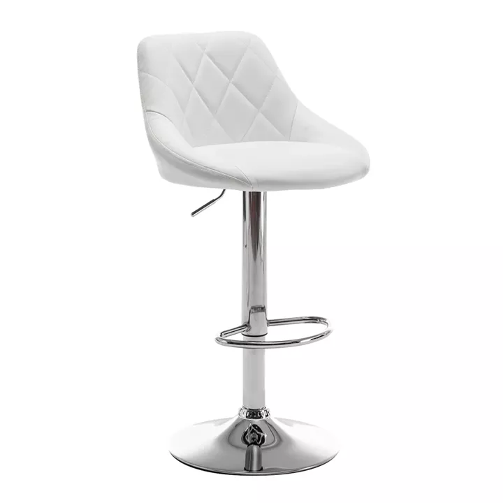 Σκαμπό Bar ArteLibre GARSA Με Πλάτη Πτυσσόμενο Λευκό PU/Μέταλλο 46x46x83-105cm