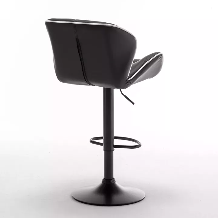 Σκαμπό Bar ArteLibre DRASH Με Πλάτη Πτυσσόμενο Μαύρο PU/Μέταλλο 54x52x87-109cm