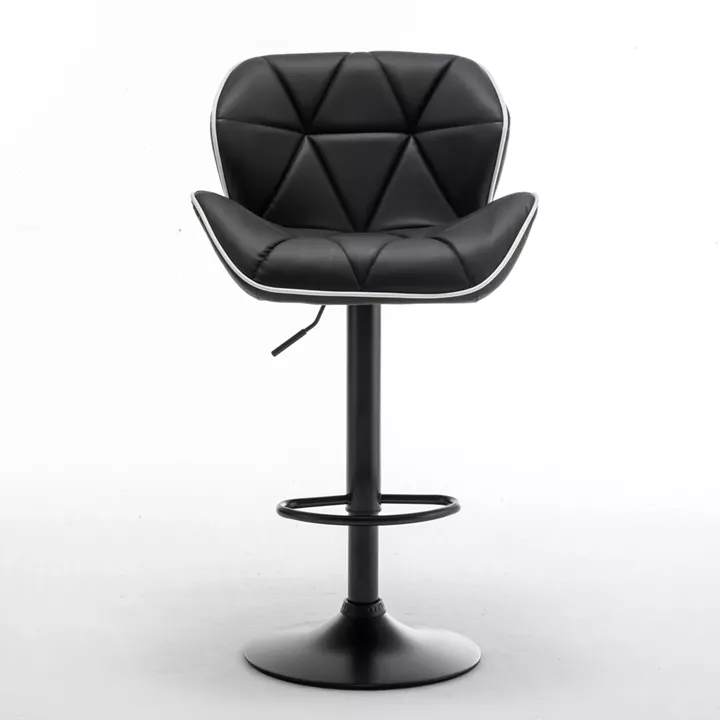 Σκαμπό Bar ArteLibre DRASH Με Πλάτη Πτυσσόμενο Μαύρο PU/Μέταλλο 54x52x87-109cm