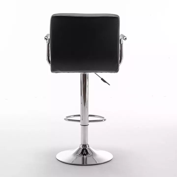 Σκαμπό Bar ArteLibre RANCOR Με Πλάτη Πτυσσόμενο Μαύρο PVC/Μέταλλο 51x50x83-105cm