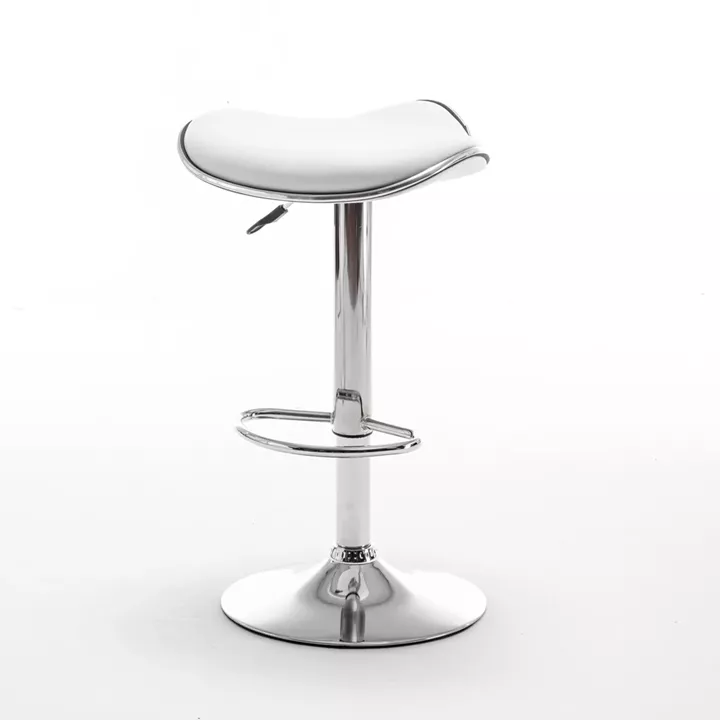 Σκαμπό Bar ArteLibre MOD Πτυσσόμενο Λευκό PU/Μέταλλο 44.5x43x65.5-83.5cm