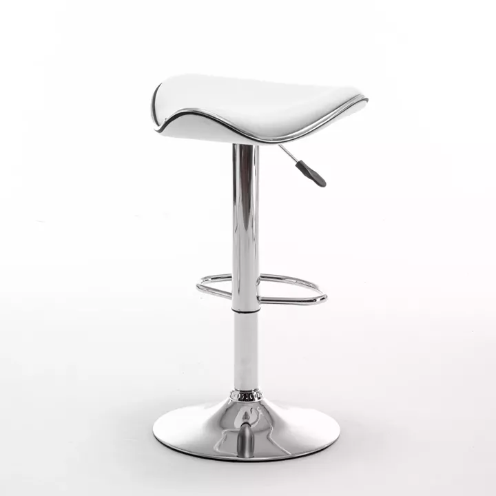 Σκαμπό Bar ArteLibre MOD Πτυσσόμενο Λευκό PU/Μέταλλο 44.5x43x65.5-83.5cm