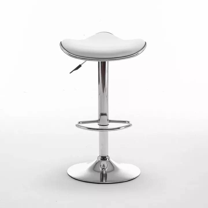 Σκαμπό Bar ArteLibre MOD Πτυσσόμενο Λευκό PU/Μέταλλο 44.5x43x65.5-83.5cm