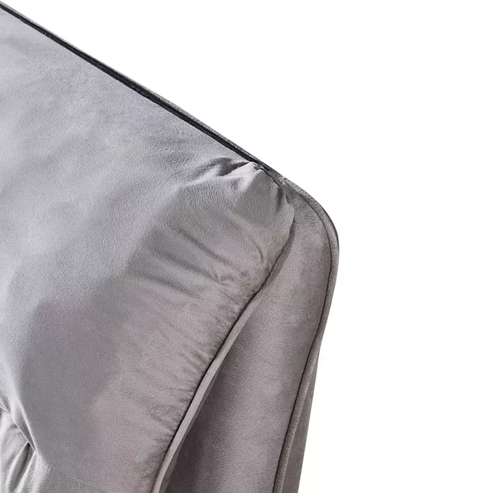 Κρεβάτι Διπλό ArteLibre ACAENA Γκρι Βελούδο (Στρώμα 160x200cm)