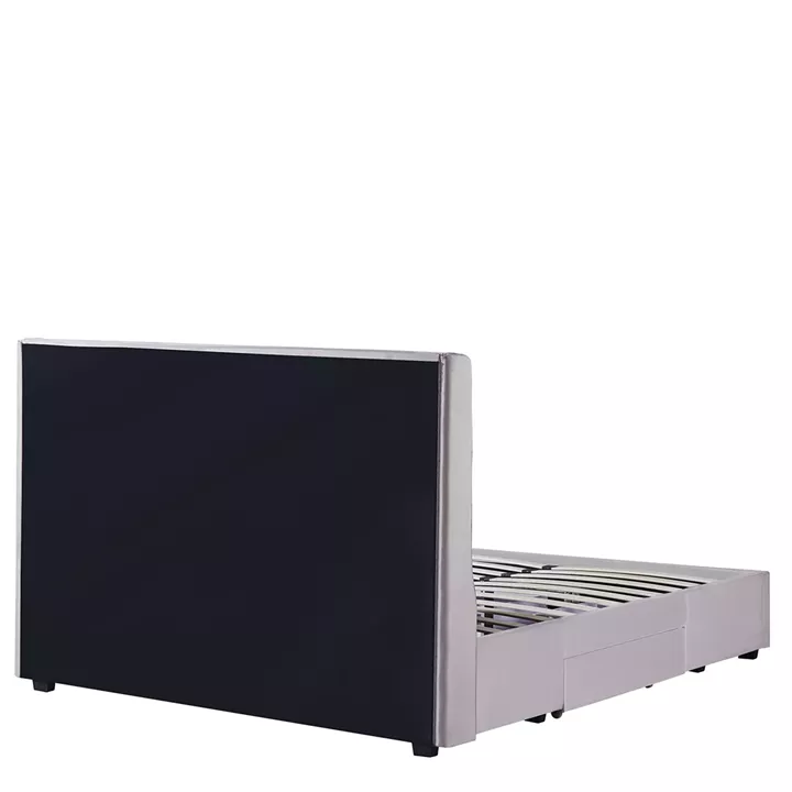 Κρεβάτι Διπλό ArteLibre ANNONA Ivory Βελούδο (Στρώμα 160x200cm)