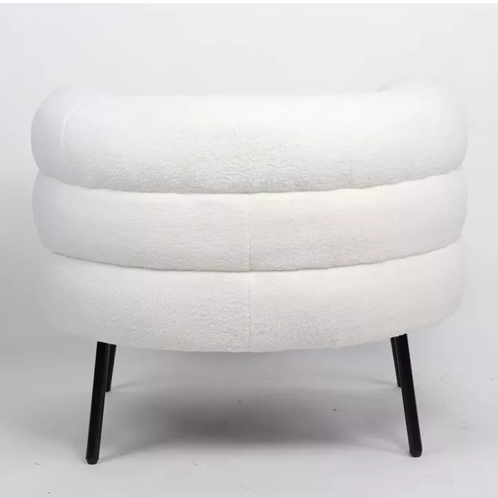 Πολυθρόνα ArteLibre CEREN Λευκό Ύφασμα/Μέταλλο/Ξύλο 87x80x70cm