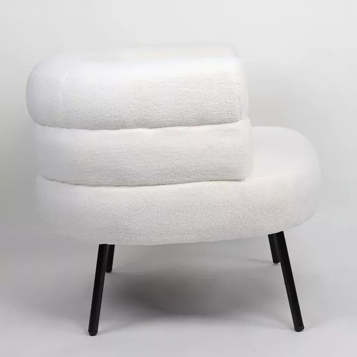 Πολυθρόνα ArteLibre CEREN Λευκό Ύφασμα/Μέταλλο/Ξύλο 87x80x70cm